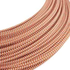 Extra low voltage power cable, coated with silk-effect material, zigzag white and orange RZ15