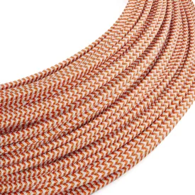   Extra low voltage power cable, coated with silk-effect material, zigzag white and orange RZ15