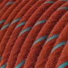 Cotton Brick and light blue Vertigo textile cable – The original Creative-Cables – ERC36 round 2x0.75 mm 3x0.75 mm