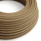 Cotton and jute tobacco brown Vertigo textile cable - The original Creative-Cables - ERD21 round 2x0.75 mm / 3x0.75 mm
