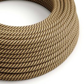   Cotton and jute tobacco brown Vertigo textile cable - The original Creative-Cables - ERD21 round 2x0.75 mm / 3x0.75 mm