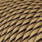 Cotton and jute tobacco brown Vertigo textile cable - The original Creative-Cables - ERD21 round 2x0.75 mm / 3x0.75 mm