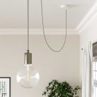 Glossy white and slate Vertigo textile cable – The original Creative-Cables – ERM37 round 2x0.75 mm / 3x0.75 mm