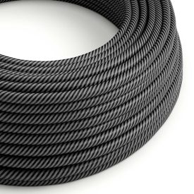   Shiny graphite and charcoal black Vertigo textile cable – The original Creative-Cables – ERM38 round 2x0.75 mm / 3x0.75 mm