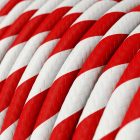  Glossy Candy Cane Vertigo textile cable - The original creative cables - ERM39 round 2x0.75mm / 3x0.75mm
