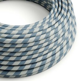    Shiny light blue and Avio Vertigo textile cable - The original creative cables - ERM40 round 2x0.75mm / 3x0.75mm