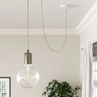 Glossy white and aluminum Vertigo textile cable – The original Creative-Cables – ERM46 round 2x0.75 mm / 3x0.75 mm