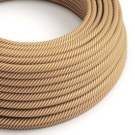   Glossy optical white and whiskey-colored Vertigo textile cable – The original Creative-Cables – ERM49 round 2x0.75 mm / 3x0.75 mm