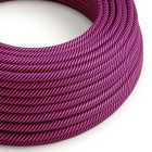  Bright pink and dark purple Vertigo textile cable - The original creative cables - ERM50 round 2x0.75mm / 3x0.75mm