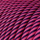  Bright pink and dark purple Vertigo textile cable - The original creative cables - ERM50 round 2x0.75mm / 3x0.75mm