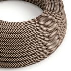  Shiny sand and dark brown Vertigo textile cable - The original creative cables - ERM51 round 2x0.75mm / 3x0.75mm