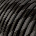  Shiny graphite and charcoal black Vertigo textile cable - The original creative cables - ERM54 round 2x0.75mm / 3x0.75mm