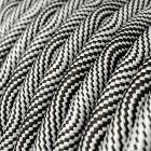 Glossy optical black and silver Vertigo textile cable – The original Creative-Cables – ERM64 round 2x0.75 mm / 3x0.75 mm