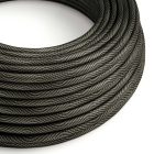 Glossy black and gray optical Vertigo textile cable – The original Creative-Cables – ERM67 round 2x0.75 mm / 3x0.75 mm