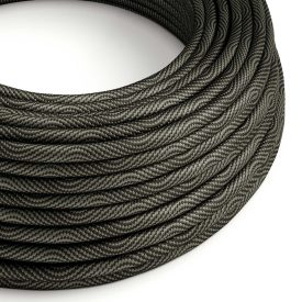   Glossy black and gray optical Vertigo textile cable – The original Creative-Cables – ERM67 round 2x0.75 mm / 3x0.75 mm