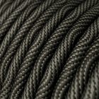 Glossy black and gray optical Vertigo textile cable – The original Creative-Cables – ERM67 round 2x0.75 mm / 3x0.75 mm
