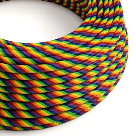    Glossy Rainbow Vertigo textile cable - The original creative cables - ERM68 round 2x0.75mm / 3x0.75mm