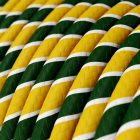  Glossy green and yellow Regimental Vertigo textile cable - The original creative cables - ERM69 round 2x0.75mm / 3x0.75mm