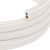 Flat textile power cable, optical white glossy - PM01