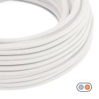 Flat textile power cable, optical white glossy - PM01