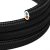 Flat textile cable, black, glossy charcoal black - PM04