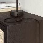 Flat textile cable, black, glossy charcoal black - PM04