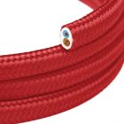 Glossy Fire Red fabric-covered flat lighting cable - PM09