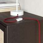 Glossy Fire Red fabric-covered flat lighting cable - PM09