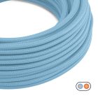 Flat textile cable in light baby blue - PM17