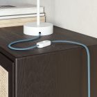 Flat textile cable in light baby blue - PM17