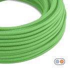 Lime green glossy fabric-covered flat cable - PM18