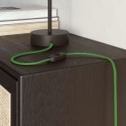 Lime green glossy fabric-covered flat cable - PM18