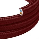Bordeaux glossy, flat textile cable - PM19