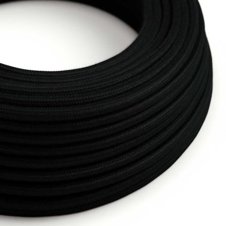 Cotton charcoal black textile cable - The original Creative-Cables - RC04 round 2x0.75 mm / 3x0.75 mm