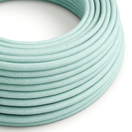 Cotton celadon green textile cable – The original Creative-Cables – RC18 round 2x0.75 mm / 3x0.75 mm