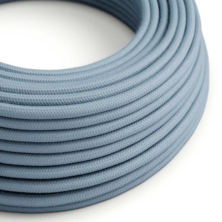 Cotton ocean blue textile cable – The original Creative-Cables – RC53 round 2x0.75 mm / 3x0.75 mm
