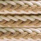 2XL jute and raw cotton twisted rope cable, 2x0.75 electrical cable. Diameter 24 mm