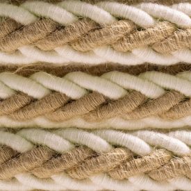   2XL jute and raw cotton twisted rope cable, 2x0.75 electrical cable. Diameter 24 mm