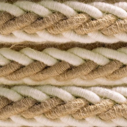 2XL jute and raw cotton twisted rope cable, 2x0.75 electrical cable. Diameter 24 mm