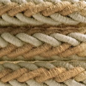   2XL jute and natural gray linen twisted rope cable, 2x0.75 electrical cable. Diameter 24 mm