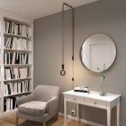 2XL jute and natural gray linen twisted rope cable, 2x0.75 electrical cable. Diameter 24 mm