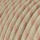 Antique pink and beige striped textile cable – The original Creative-Cables – RD51 round 2x0.75 mm / 3x0.75 mm