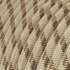 Bark and beige striped textile cable – The original Creative-Cables – RD53 round 2x0.75 mm / 3x0.75 mm