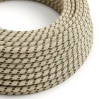 Anthracite gray and beige striped textile cable - The Original Creative-Cables - RD54 round 2x0.75 mm / 3x0.75 mm