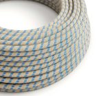 Steward Blue and Beige Stripe Textile Cable - The original Creative-Cables - RD55 round 2x0.75 mm / 3x0.75 mm