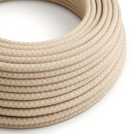   Antique pink and beige cross-weave textile cable – The original Creative-Cables – RD61 round 2x0.75 mm / 3x0.75 mm