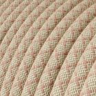 Antique pink and beige cross-weave textile cable – The original Creative-Cables – RD61 round 2x0.75 mm / 3x0.75 mm