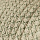 Green thyme and beige cross-braided textile cable - The original Creative-Cables - RD62 round 2x0.75 mm / 3x0.75 mm