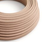 Antique pink and beige zigzag textile cable - The original Creative-Cables - RD71 round 2x0.75 mm / 3x0.75 mm