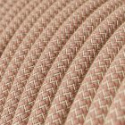 Antique pink and beige zigzag textile cable - The original Creative-Cables - RD71 round 2x0.75 mm / 3x0.75 mm